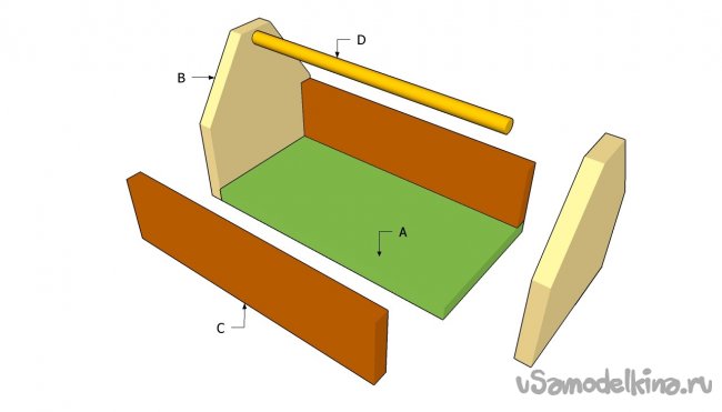 Эскиз ящика для инструментов из дерева