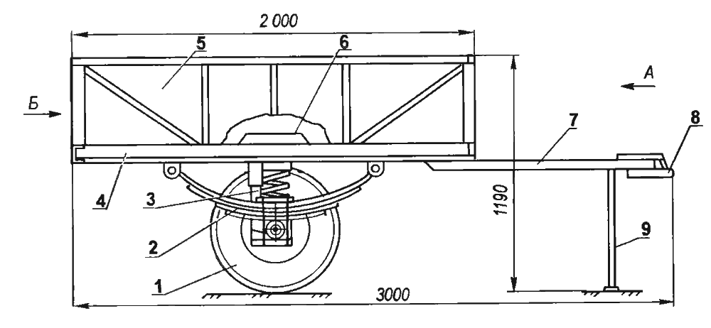 Схема рамы прицепа легкового