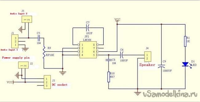 Lm386 усилитель схема