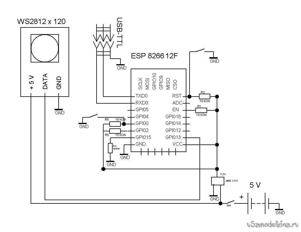 Esp8266 схема включения