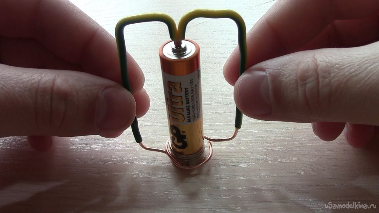 Сердце на батарейке - простейший электромотор