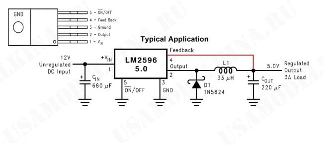 схема подключения из справочного листка