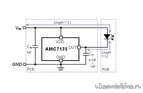 Amc7135 схема включения