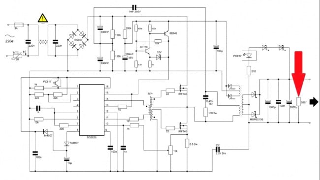 Импульсный блок питания на sg3525 схема
