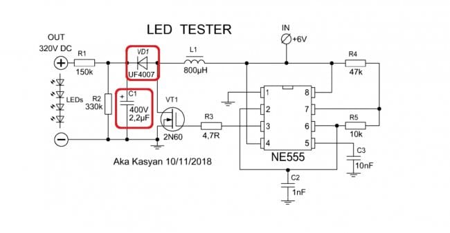 Тестер для проверки светодиодов своими руками схемы