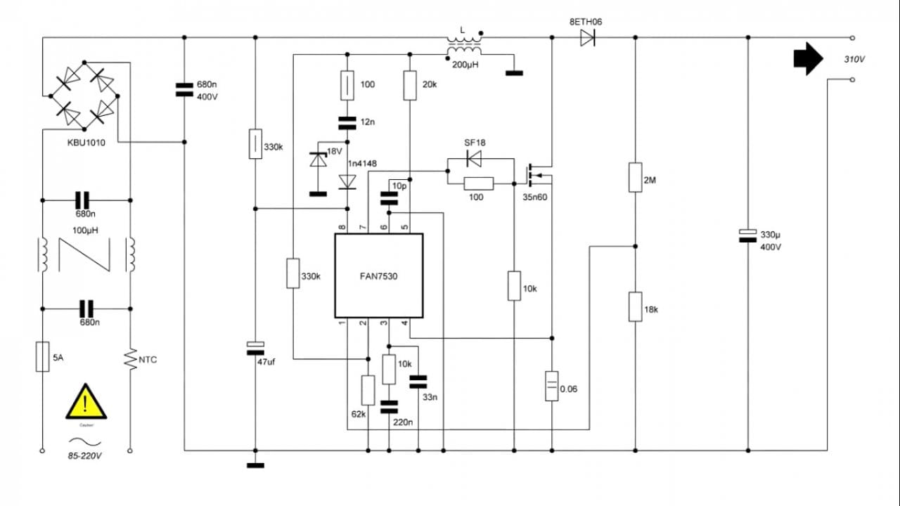 Fan7530 схема включения