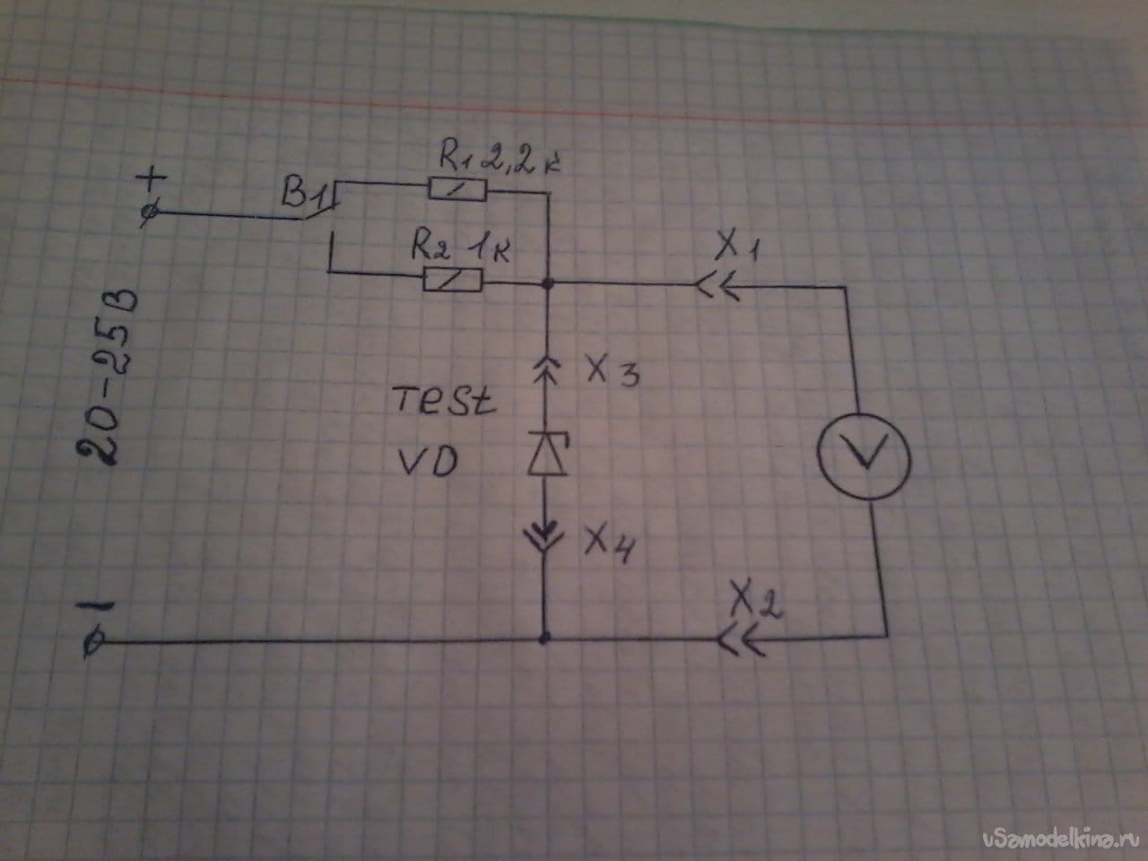 Схема для проверки стабилитронов по напряжению