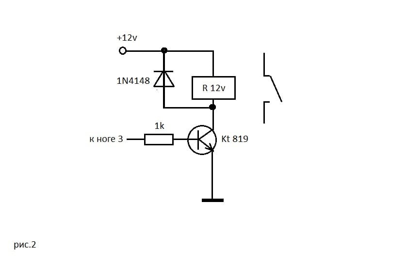 Транзистор вместо реле на 12 вольт схема подключения