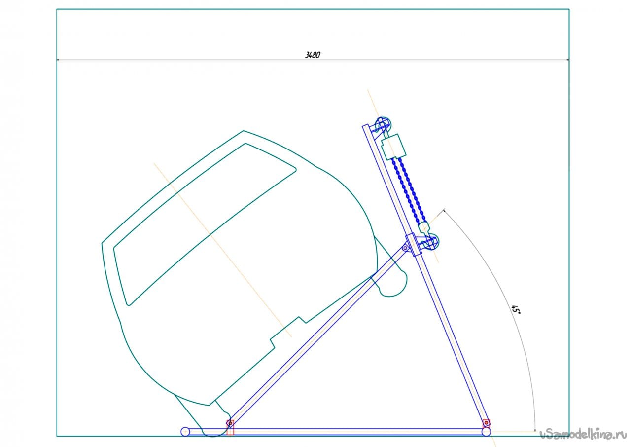 Чертеж опрокидывателя для автомобиля