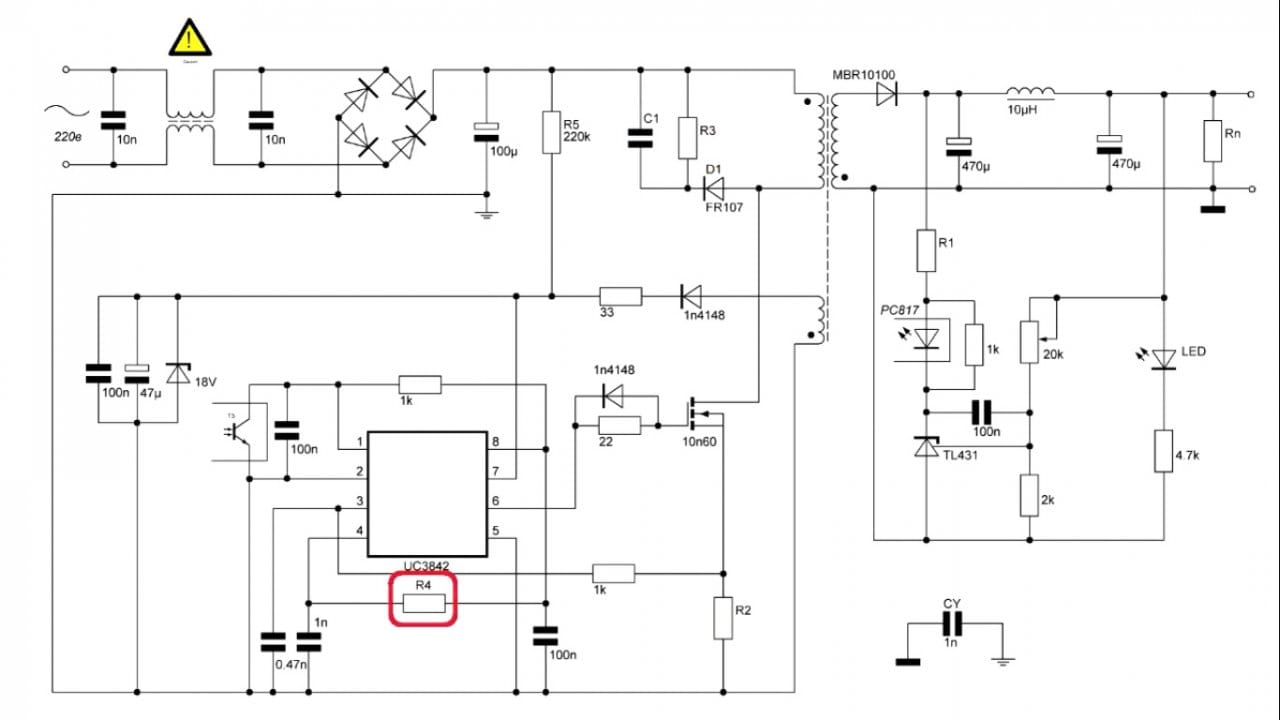 Обратноходовой блок питания на UC3842