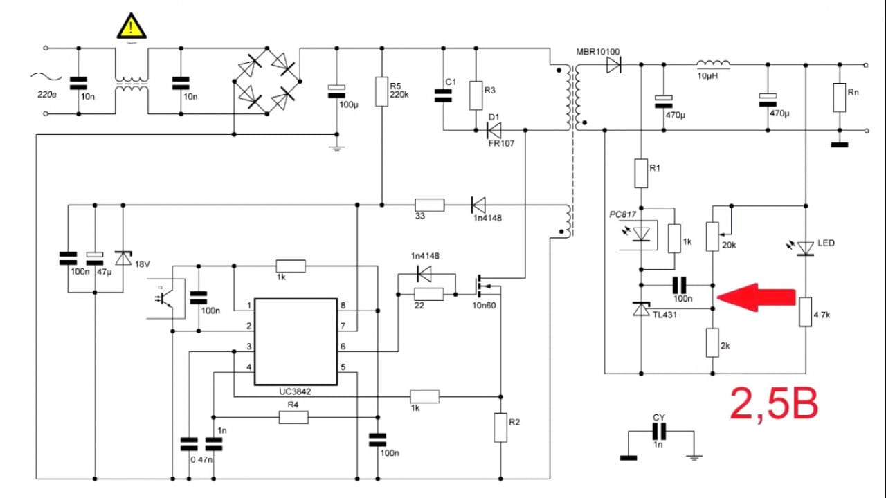 Схема бп на uc3842