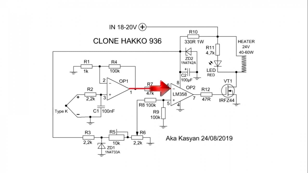 Паяльная станция на lm358 схема