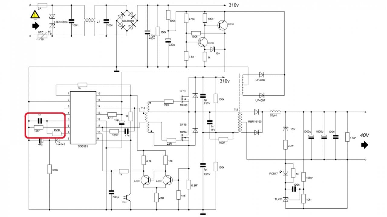 Импульсный блок питания на sg3525 схема