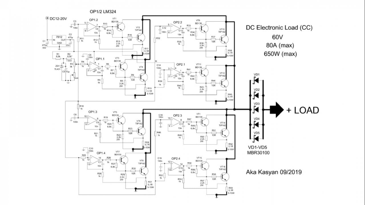 Электронная нагрузка своими руками схема ака касьян