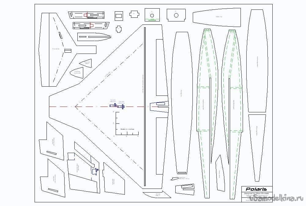 Чертеж авиамодели из пеноплекса